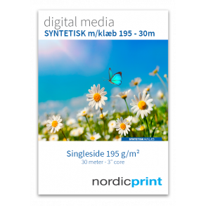 Syntetisk papir m/klb 195gr. - 30m.
