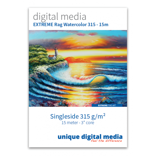 Unique Digital Media - EXTREME Rag Watercolour 315gr. 15m